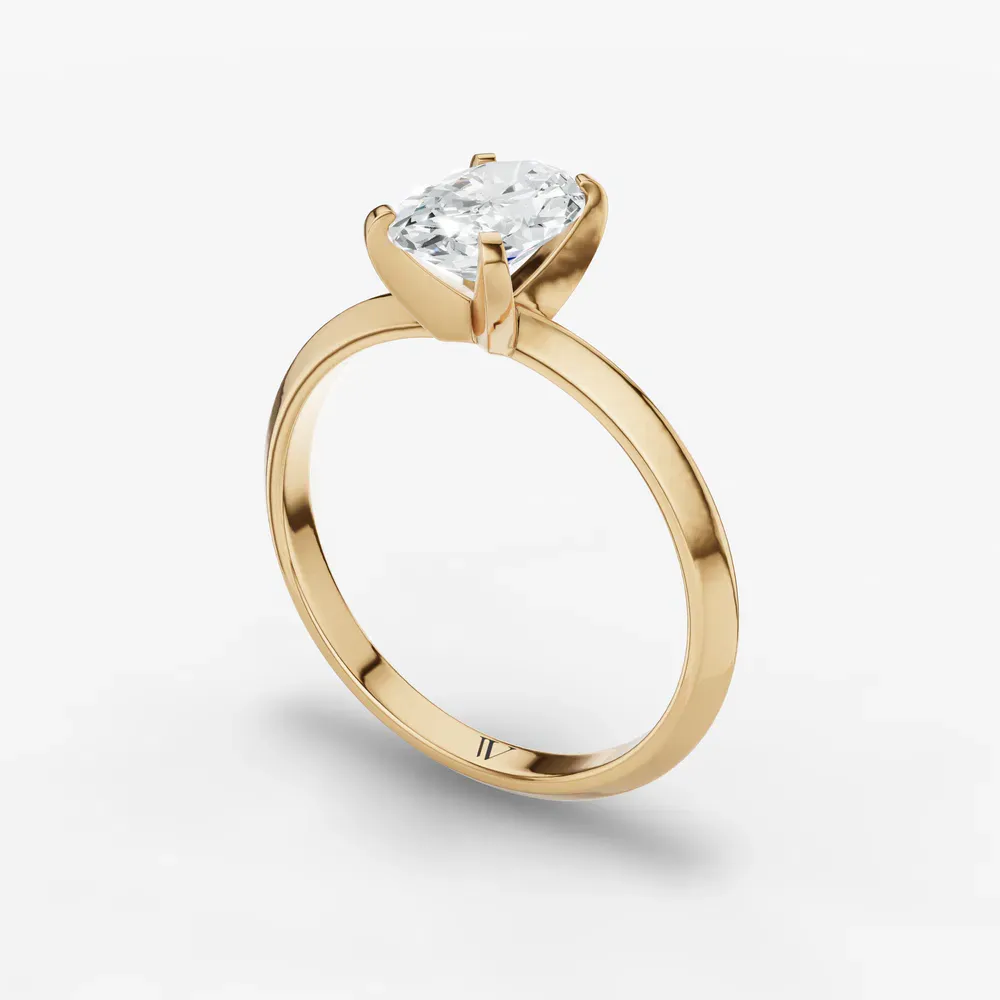 Certified 1 carat Lab Grown Diamond Oval Cut Solitaire, Classic, Simple Engagement Ring in 18K Yellow Gold-Sylun