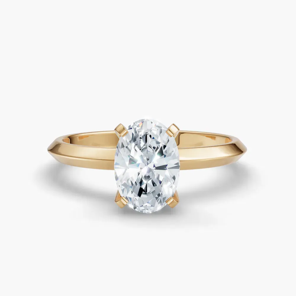 Certified 1 carat Lab Grown Diamond Oval Cut Solitaire, Classic, Simple Engagement Ring in 18K Yellow Gold-Sylun
