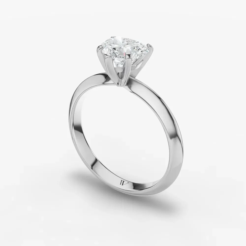 Certified 1 carat Lab Grown Diamond Heart Cut Solitaire, Classic, Simple Engagement Ring in 14K White Gold-Aurori