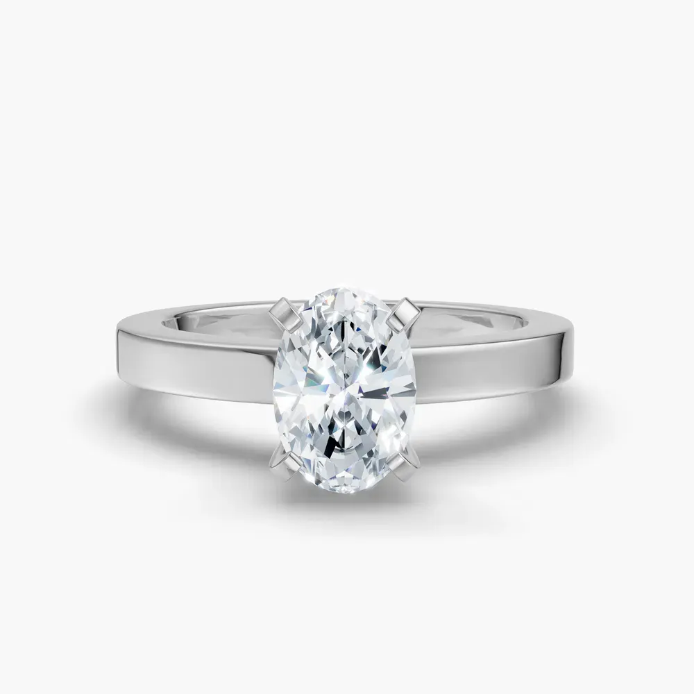 Certified 1 carat Lab Grown Diamond Oval Cut Solitaire, Classic, Simple Engagement Ring in Platinum-Elun