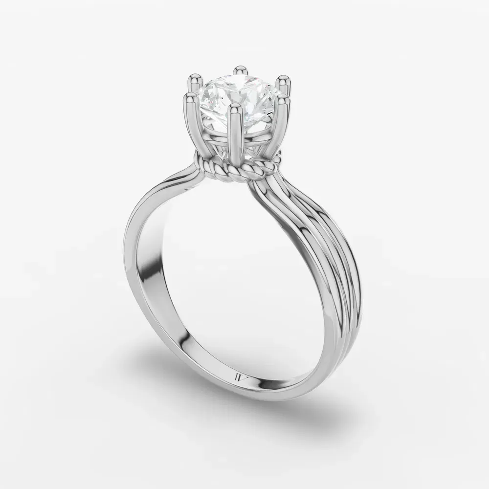 Certified 1 carat Lab Grown Diamond Round Cut Solitaire, Floating, Six Prong Engagement Ring in Platinum-Celest