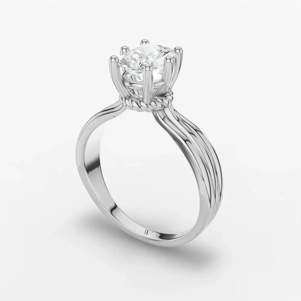 Certified 1 carat Lab Grown Diamond Radiant Cut Solitaire, Floating Engagement Ring in 14K White Gold-Celest