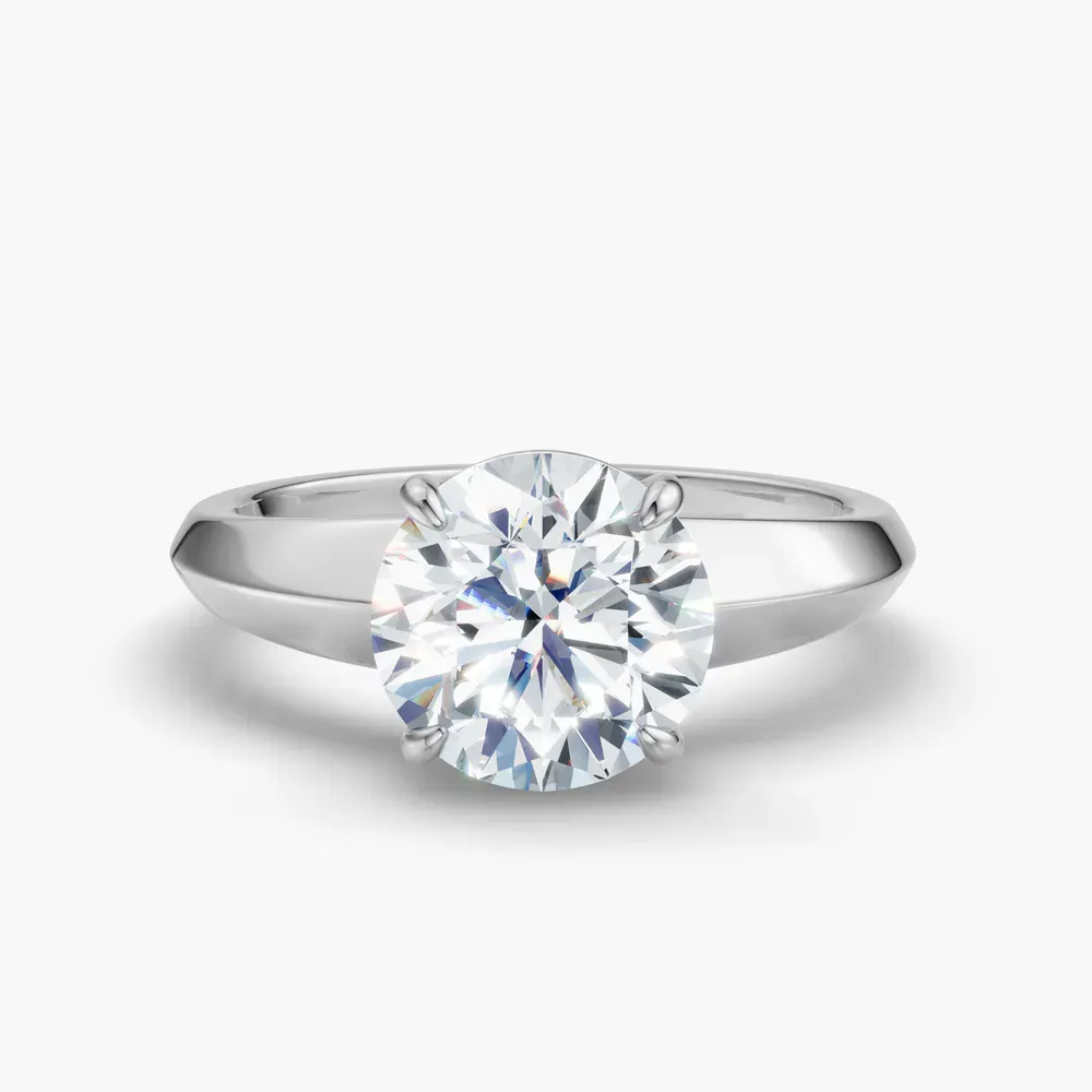 Certified 1 carat Lab Grown Diamond Round Cut Solitaire, Classic, Simple Engagement Ring in 14K White Gold-Jynx