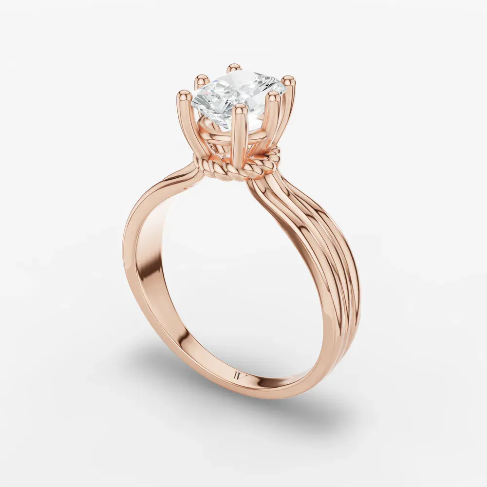 Certified 1 carat Natural Diamond Radiant Cut Solitaire, Floating Engagement Ring in 14K Rose Gold-Celest